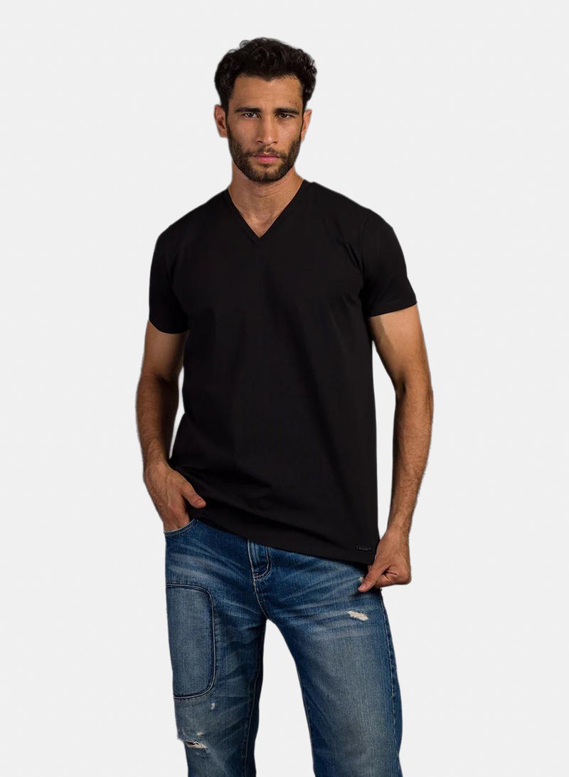 Stache Curved Back V-Neck T- Shirt - Image 1