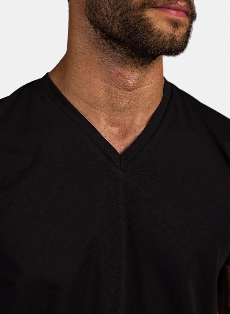 Stache Curved Back V-Neck T- Shirt - Image 2