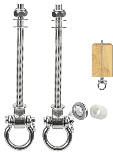 Yyiwhmy Stainless Steel 304 Swing Hangers with Bearings Set of 2 Heavy Duty Screw Brackets for Hanging Chairs Swings Punching Bag 1500LB Capacity - Image 1
