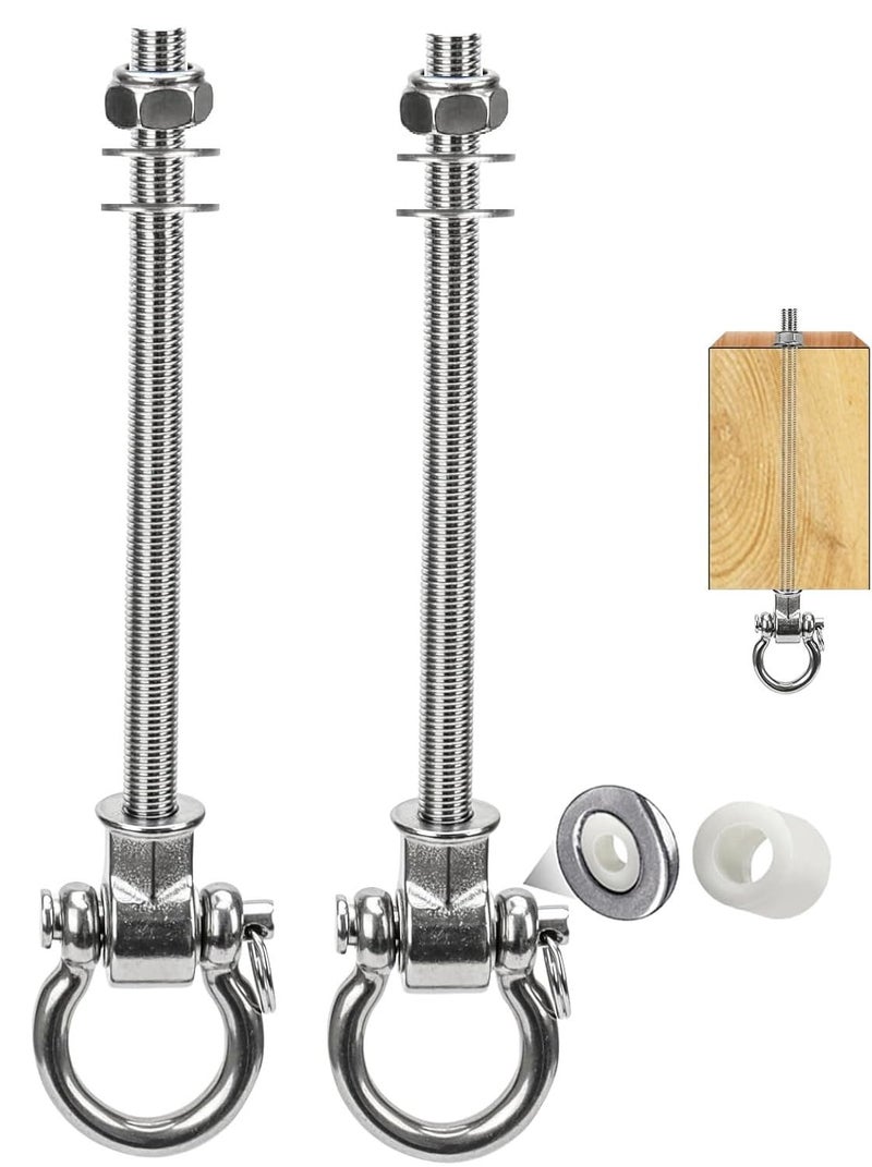 Yyiwhmy Stainless Steel 304 Swing Hangers with Bearings Set of 2 Heavy Duty Screw Brackets for Hanging Chairs Swings Punching Bag 1500LB Capacity - Image 4