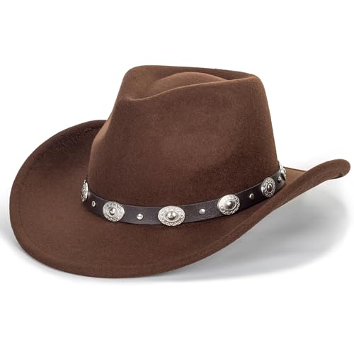 IZUS Western Outback Felt Cowboy Hat for Women Cowgirls-Fedora Rodeo-Hat 22"-22.75" fit for Medium - Image 4