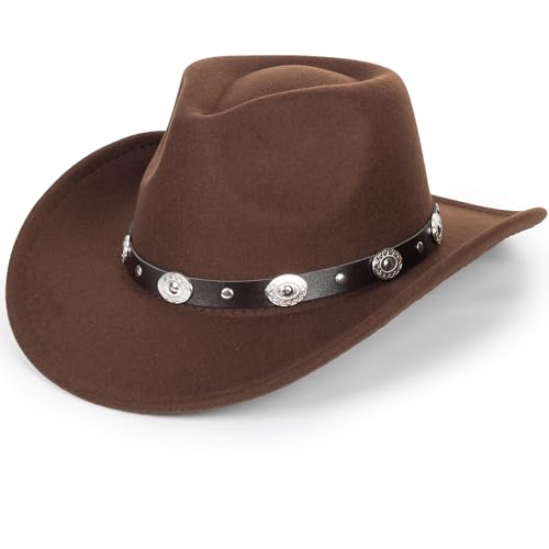 IZUS Western Outback Felt Cowboy Hat for Women Cowgirls-Fedora Rodeo-Hat 22"-22.75" fit for Medium - Image 5