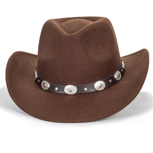 IZUS Western Outback Felt Cowboy Hat for Women Cowgirls-Fedora Rodeo-Hat 22"-22.75" fit for Medium - Image 3