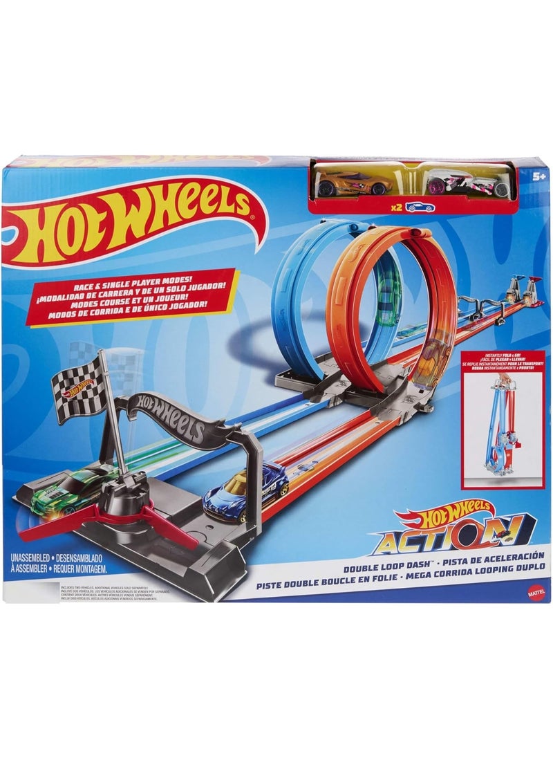 Hot Wheels - Hot Wheels Double Loop Dash Drag Racing Playset - Image 1
