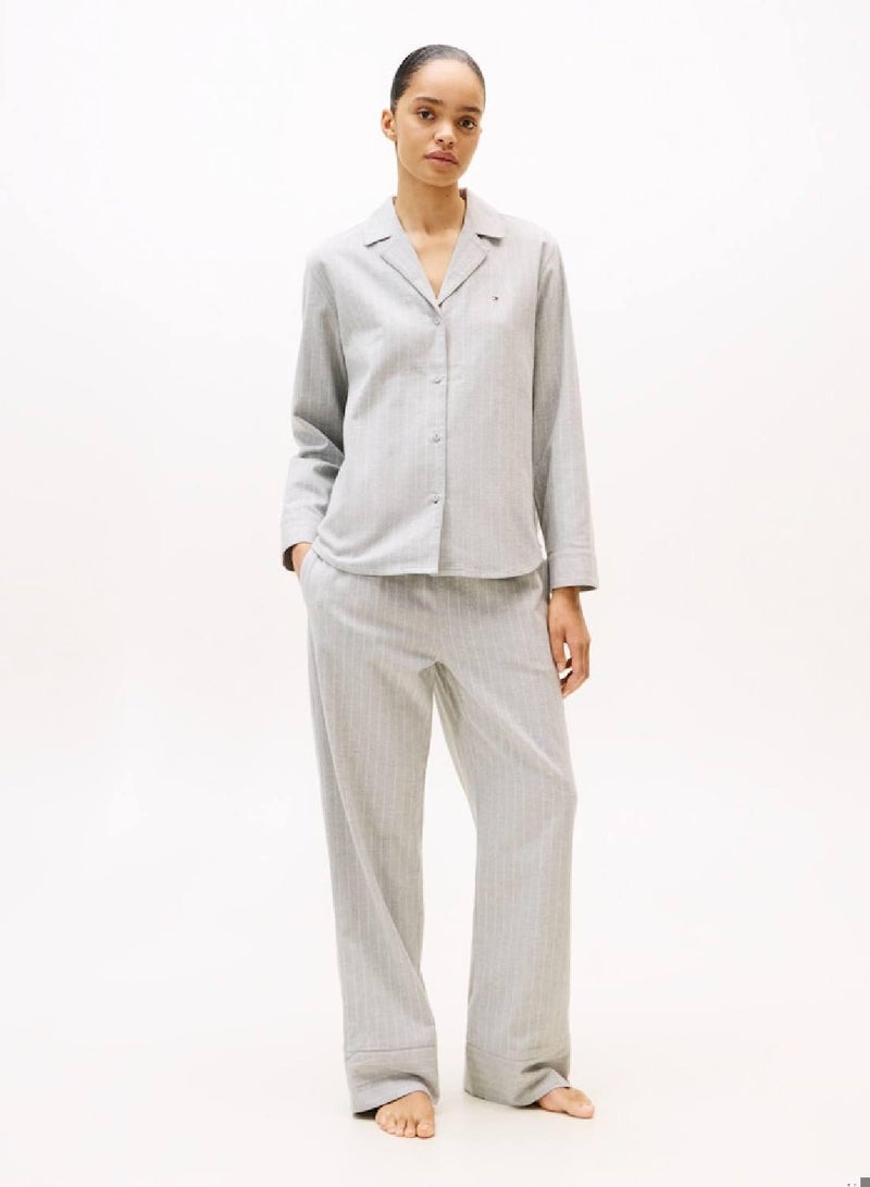 TOMMY HILFIGER Stripe Flannel Shirt Pyjama Set - Image 1