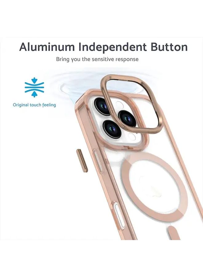 غلاف شحن لاسلكي مغناطيسي باللون الذهبي لهاتف iPhone 13 Pro، شفاف ومقاوم للسقوط - Image 4