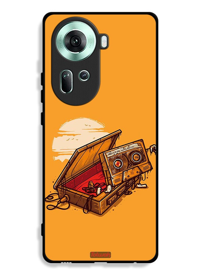 Tolwak Oppo Reno11 5G Protective Case Cover Cassette And Tape Art - Image 1