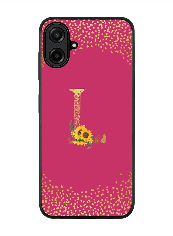 Stylizedd For Samsung Galaxy A07 4G Case,Slim fit Camera Protection, Shockproof Thin Phone cover  - Custom Floral Monogram - L ( Deep Pink )