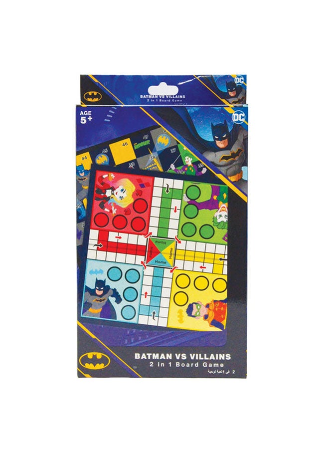 DC Comics Batman 2 in 1 boardgame Batman Vs Villains  and Ludo Ages 5 Years and above - Image 1