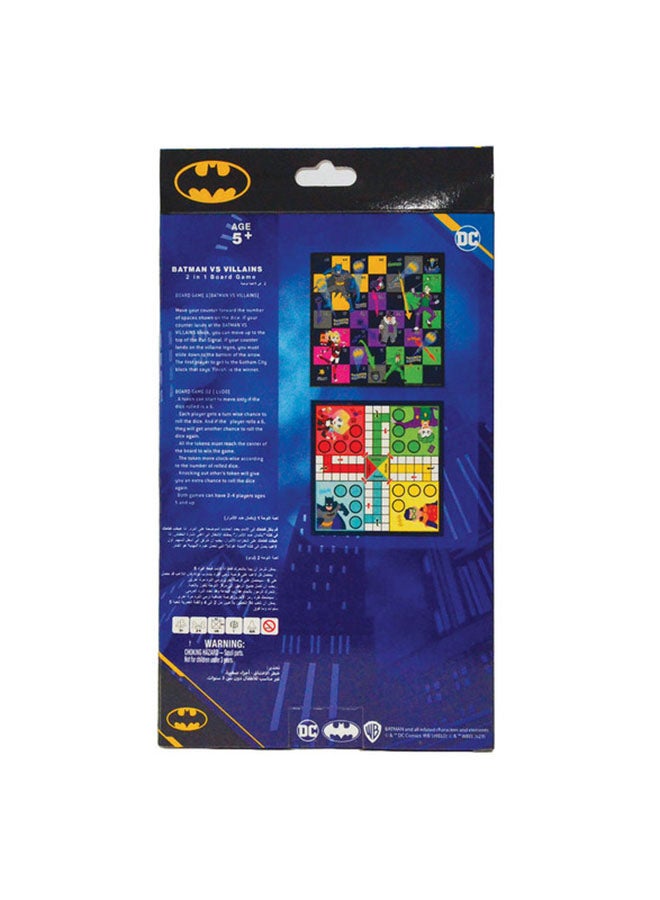 DC Comics Batman 2 in 1 boardgame Batman Vs Villains  and Ludo Ages 5 Years and above - Image 2