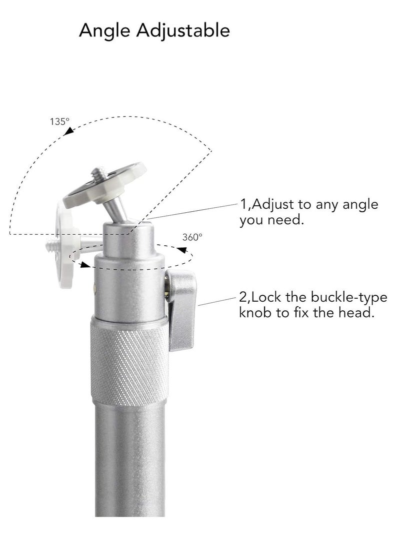 TIGER Universal Ceiling Projector Mount – Adjustable Height (23.6-41.3inch), 360° Rotation, Extendable Silver Projector Bracket for Projectors, CCTV, and DVR Cameras  - Image 3