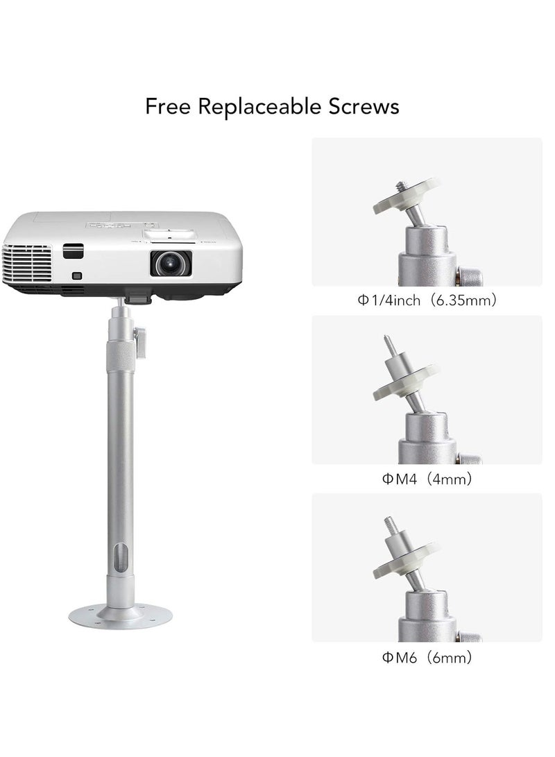 TIGER Universal Ceiling Projector Mount – Adjustable Height (23.6-41.3inch), 360° Rotation, Extendable Silver Projector Bracket for Projectors, CCTV, and DVR Cameras  - Image 4