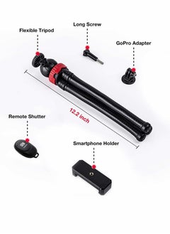 KASTWAVE Tripod for iPhone and Camera, Lightweight Tripods for Smartphone with Mount for Camera for GoPro, Mobile Cell Phone, Bendable Small Tripod Stand Holder, Portable for iPhone Tripod for Live Streaming  - Image 2