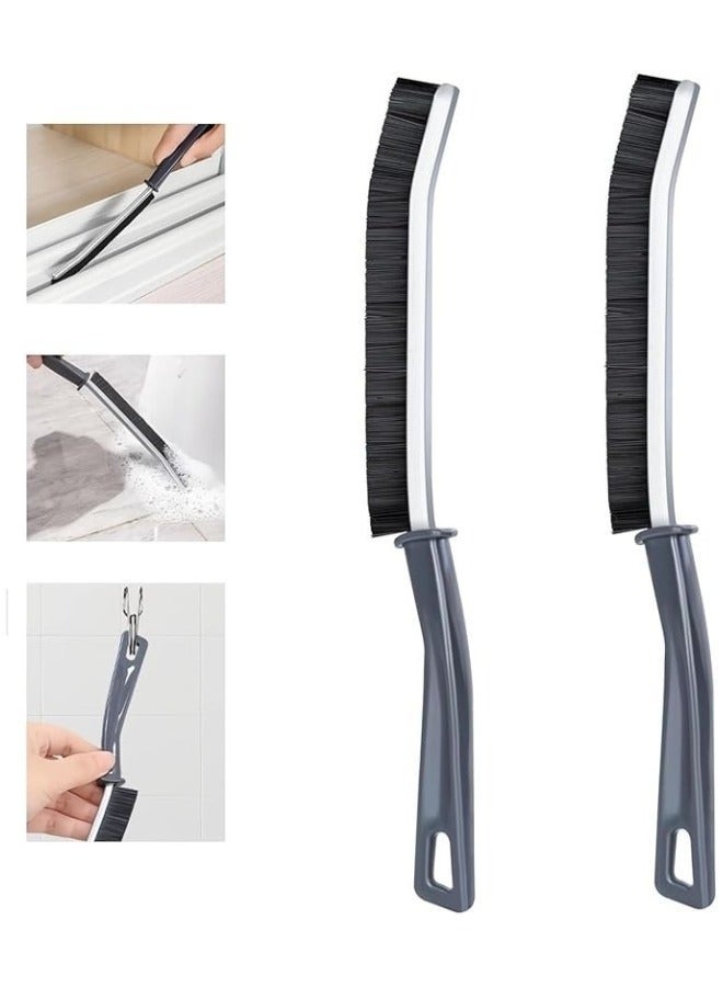 2PCS Gap & Crevice Cleaning Brush 23.5 cm – Multifunctional Groove Cleaning Tool with Stiff Fine PET Bristles for Tight Spaces, Sink Edges, Tile Gaps, Faucets, Shower Rails, Window Tracks, Sliding Doors & Kitchen Surfaces, Ergonomic Handle with Hanging Hole - Image 1