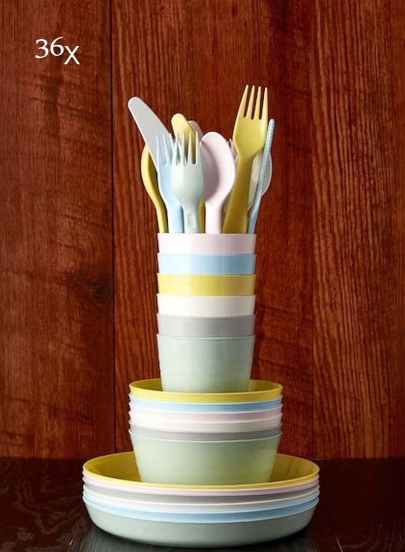 36-piece cutlery set bowls plates - Image 2