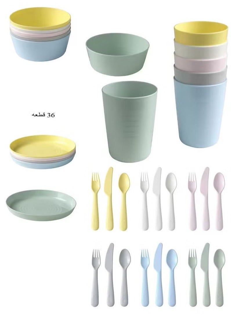 36-piece cutlery set bowls plates - Image 1