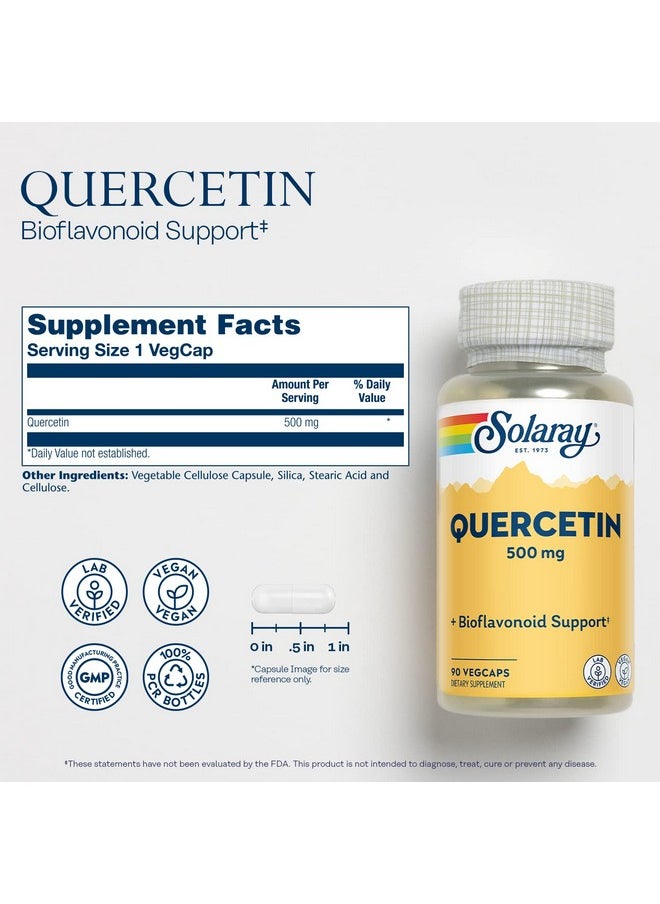 Solaray - Quercetin 500 Mg Supports Sinus Respiratory Immune Function & Normal Healthy Uric Acid Levels 90 Vegcaps - Image 1