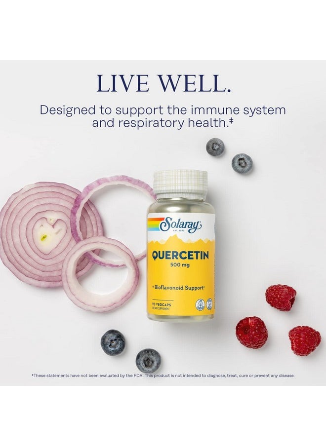 Solaray - Quercetin 500 Mg Supports Sinus Respiratory Immune Function & Normal Healthy Uric Acid Levels 90 Vegcaps - Image 1