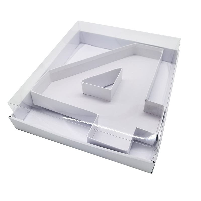 WENPACK WENPACK 125 Cardboard Number Shaped Mache Strawberries Fillable Sweets Candy Box with Clear Lid White 4 