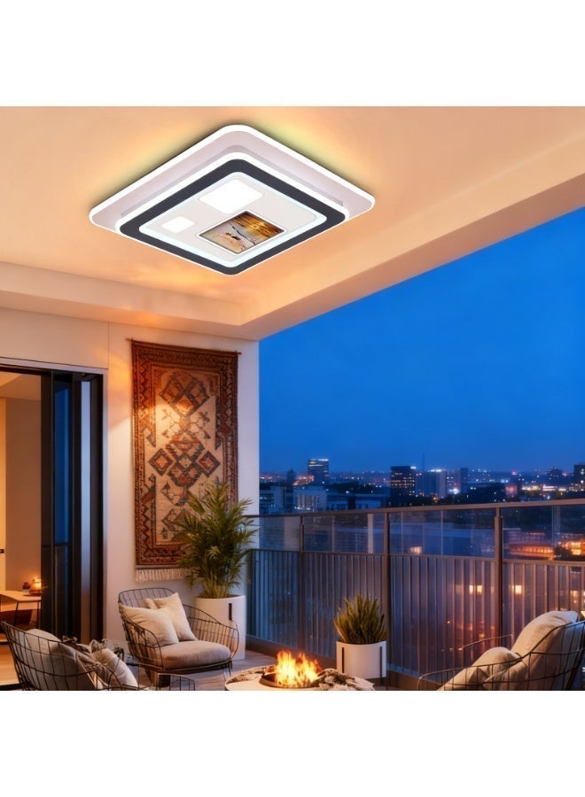 Ceiling Lighting - Modern Art Square LED Ceiling Light - Bathroom Ceiling Light - With light source, warm and artistic home decor lighting, suitable for bedrooms, living rooms, balconies, hallways, and kitchens. - Image 4