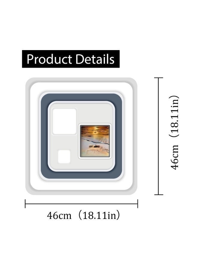 Ceiling Lighting - Modern Art Square LED Ceiling Light - Bathroom Ceiling Light - With light source, warm and artistic home decor lighting, suitable for bedrooms, living rooms, balconies, hallways, and kitchens. - Image 2