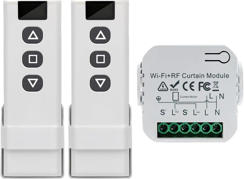 WiFi Smart Curtain Switch for Tuya, 433MHz APP Remote, Works with Google Home & Alexa(Remote Controller) - Image 1