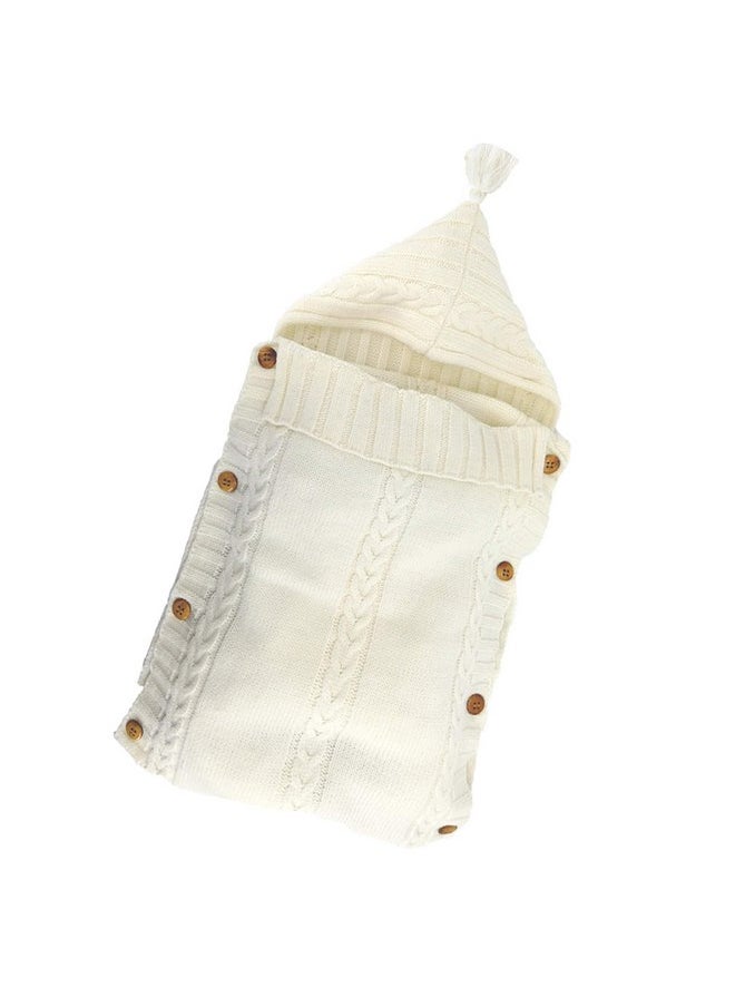 XMWEALTHY XMWEALTHY Newborn Baby Wrap Swaddle Blanket Knit Sleeping Bag Receiving Blankets Stroller Wrap for Baby (Beige) (0-6 Month)  - Image 2