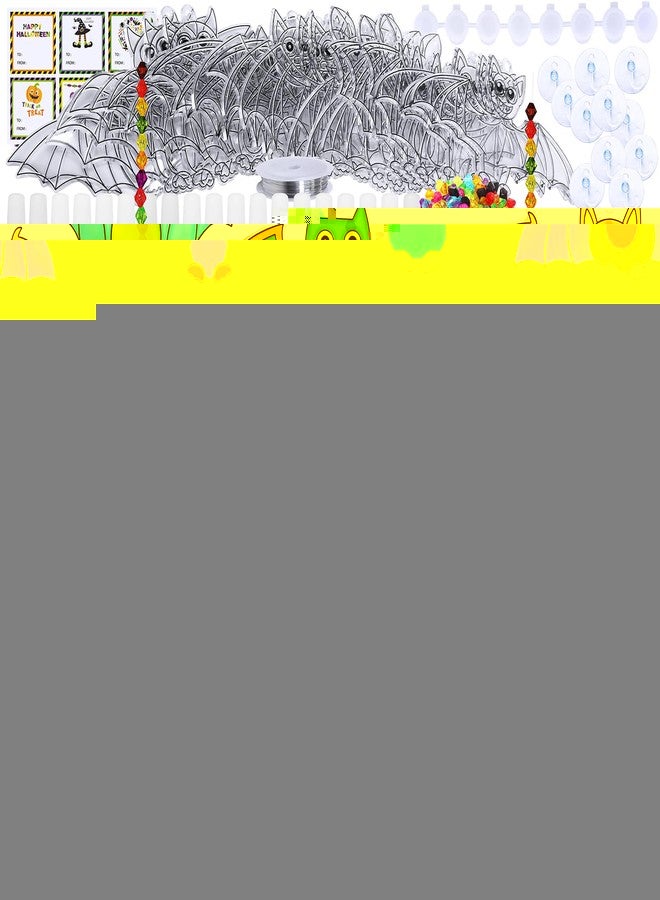 وينلين مجموعة من 24 قطعة من زينة الهالوين على شكل خفاش، زينة العطلات، أدوات طلاء النوافذ، أدوات الرسم، أدوات الرسم على أغطية الشمس للأطفال، أنشطة، مشروع فني للفصل الدراسي - Image 1