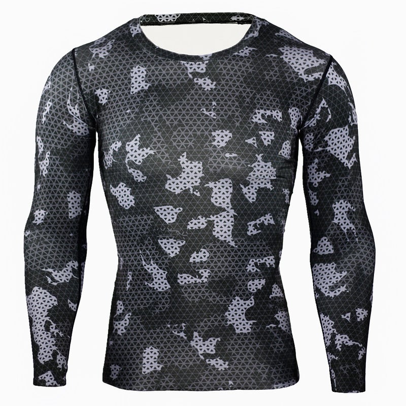 Men'S Breathable Quick-Drying T-Shirt Top 3D Printed Camouflage Long-Sleeved T-Shirt Casual Riding Camouflage Plus Size - Image 1