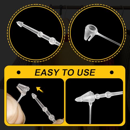 SBYURE 2000 Pieces Plastic Tag Fastener Hang Tag Snap Lock Pin Security Loop for Retail Store Clothing,Mixed Sizes (3.5 Inch,4 Inch,5 Inch,7 Inch) - Image 3