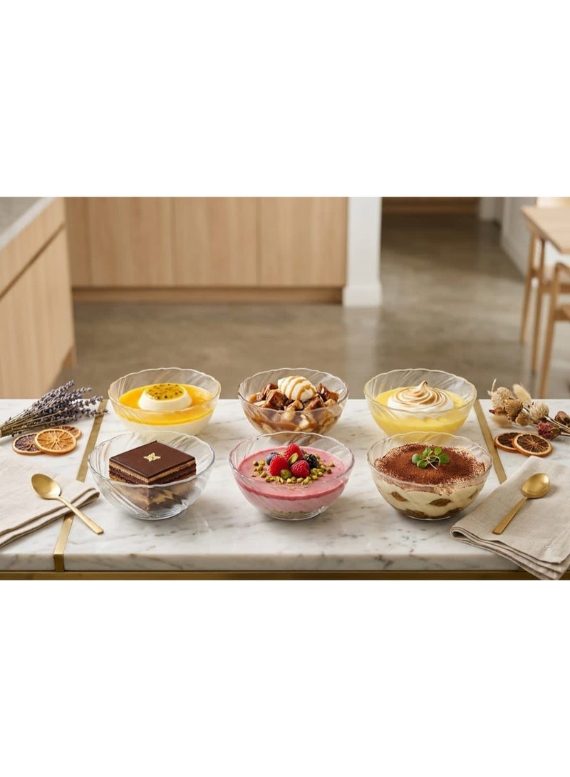 A charming glass touch: A set of transparent serving dishes with a unique spiral design - Image 3