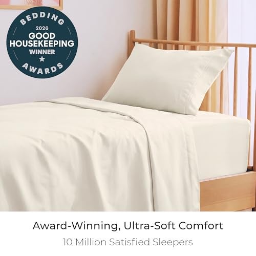 Mellanni Twin Sheets Set 3 PC Iconic Collection Bedding Hotel Luxury Extra Soft Cooling Bed Sheets Wrinkle Fade Stain Resistant Twin Golden Ivory - Image 3