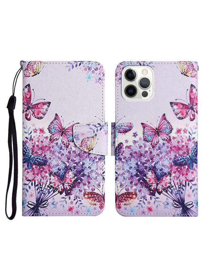 اس-توب جراب لهاتف iPhone 13 Pro Max، جراب جلدي أفقي قابل للطي بنمط مرسوم مع حامل وفتحة بطاقة ومحفظة - Image 1