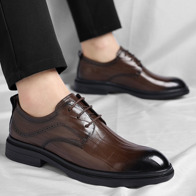 Wenzhou Leather Shoes Men'S Four Seasons Business Dress British Casual Commuter Style Black Wedding Groom Shoes - Image 5