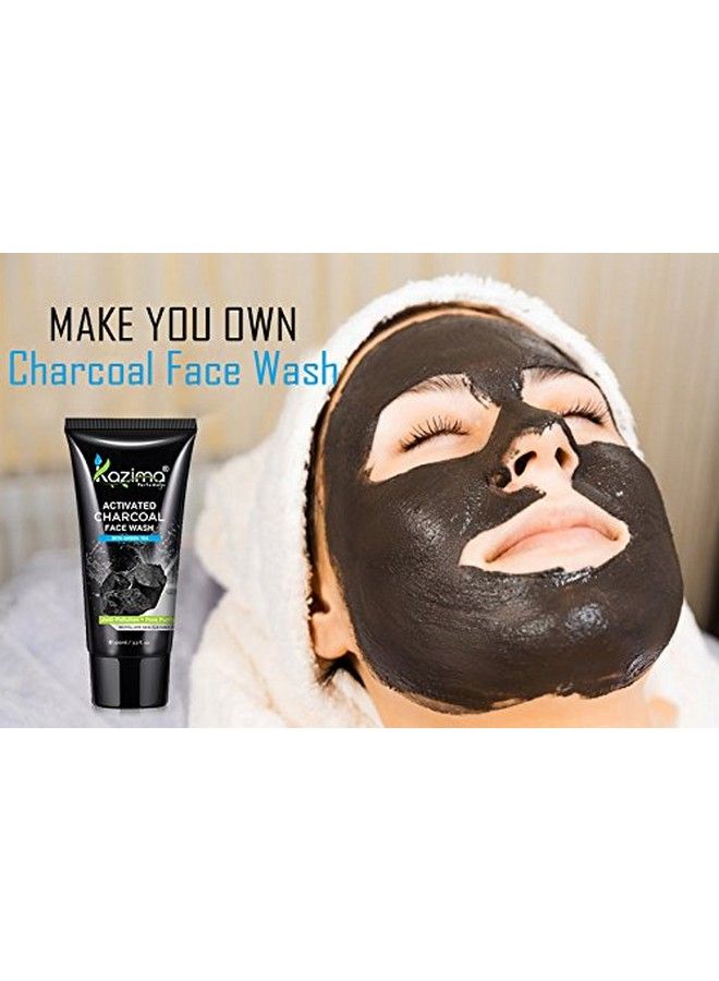KAZIMA Activated Charcoal Face Wash (Pack Of 3 Each 100Ml) With Green Tea For Anti Pollution Anti Aging & Anti Acne Pimple Scars Skin Detox & Instant Glow Invisible Pores Deep Cleansing  - Image 4