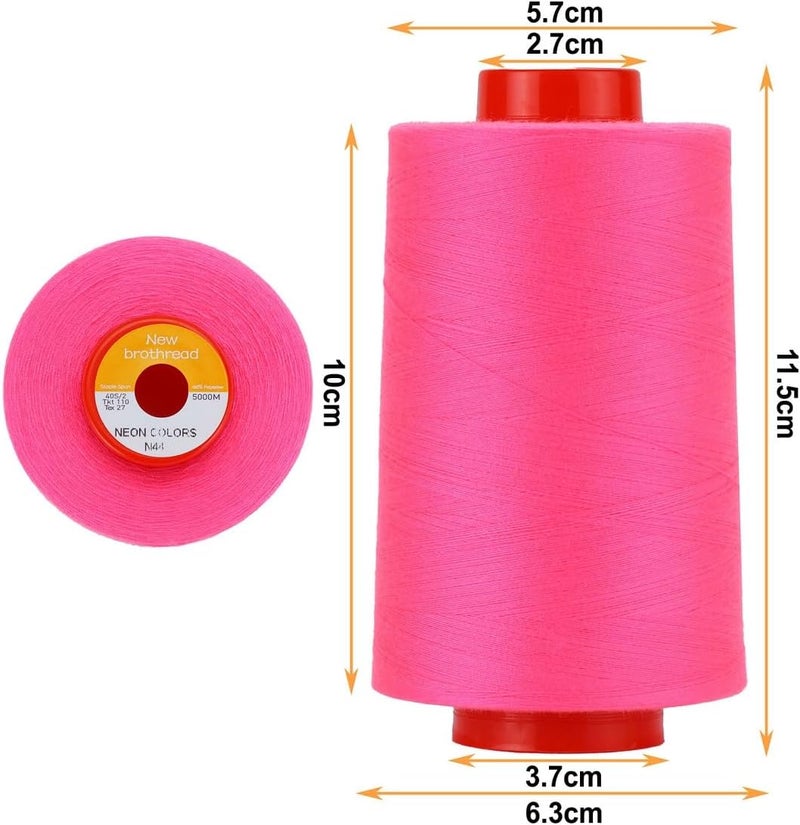 New brothread - 30 Options - 4 Large Cones of 5500Y (5000M) Each All Purpose Spun Polyester Thread 40S/2 (Tex27) for Serger, Overlock, Quilting, Piecing and Sewing - Neon Colors - Image 2