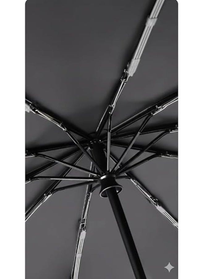 ATRJSZ Automatic Travel Umbrella for Rain u0026 Sun - Smart 3-Folding Small Umbrella with UPF 50+ UV Protection - Windproof Fiber Ribs - Compact Travel Umbrella - 130cm - Image 5