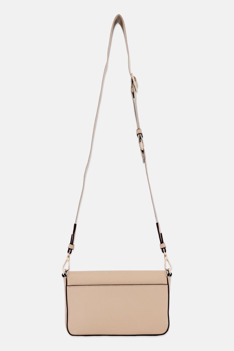 DKNY Women Brand Logo Cross Body Bag, Beige - Image 2