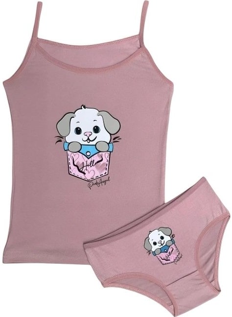 Mrr Majestic Girl's Rope Suspender Undershirt and Panties Set (dog coming out of pocket)  - Image 5