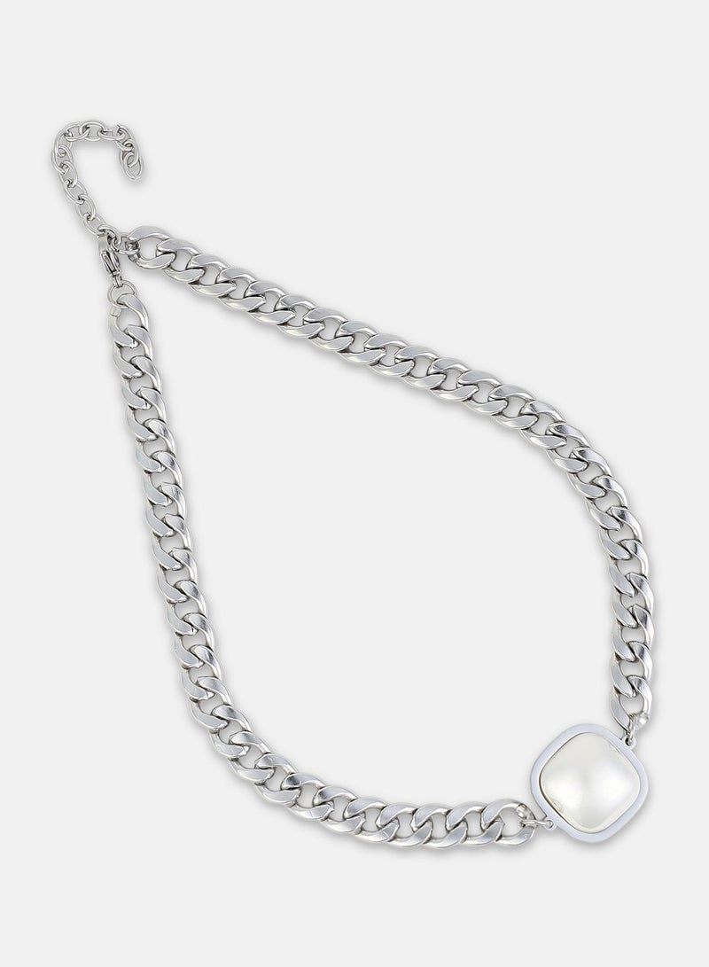 SOHI Cuban Chain Square Pendant Necklace - Image 4