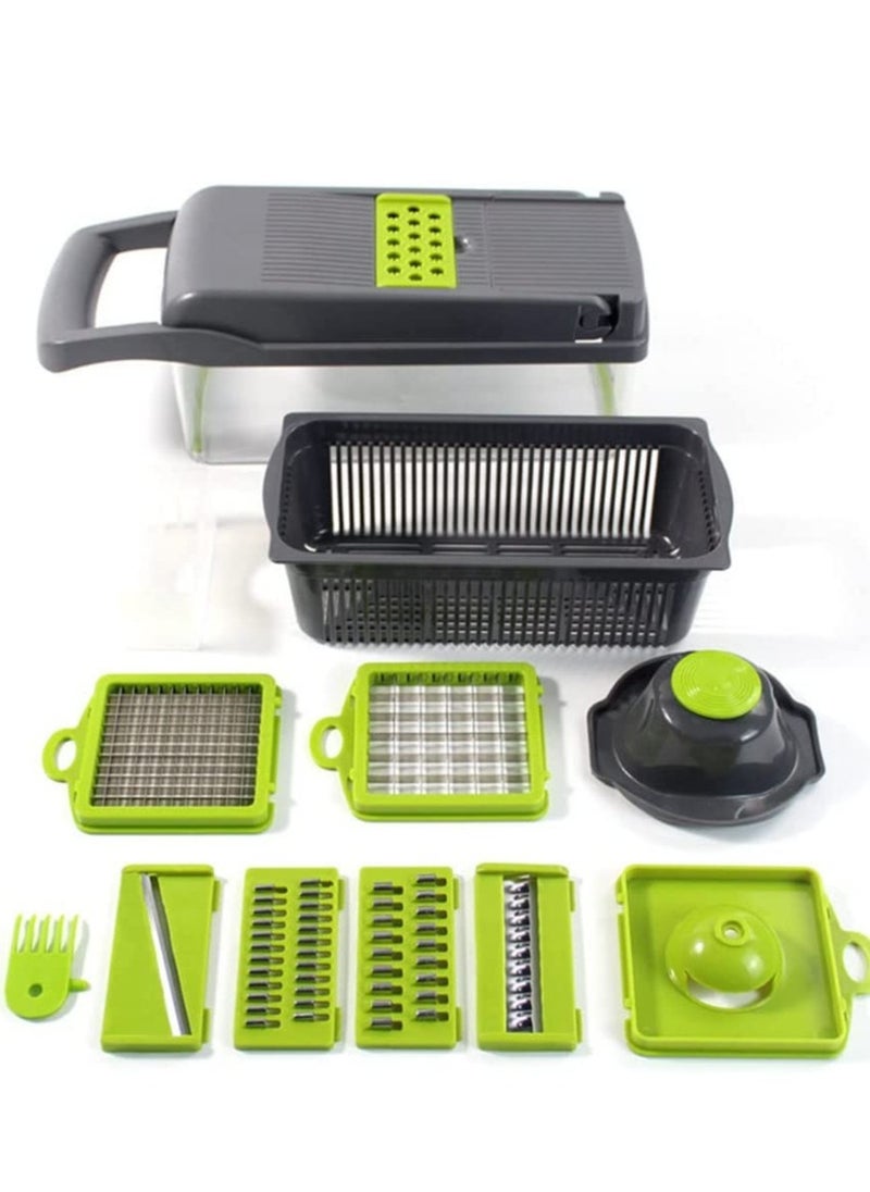 ELTRAZONE - Vegetable Chopper, Onion Chopper, Mandolin Slicer,Pro 10 in 1Professional Food Chopper Multi-functional Vegetable Chopper & Slicer, Dicing Machine, AdjustableVegetable Cutter w/Container - Image 1