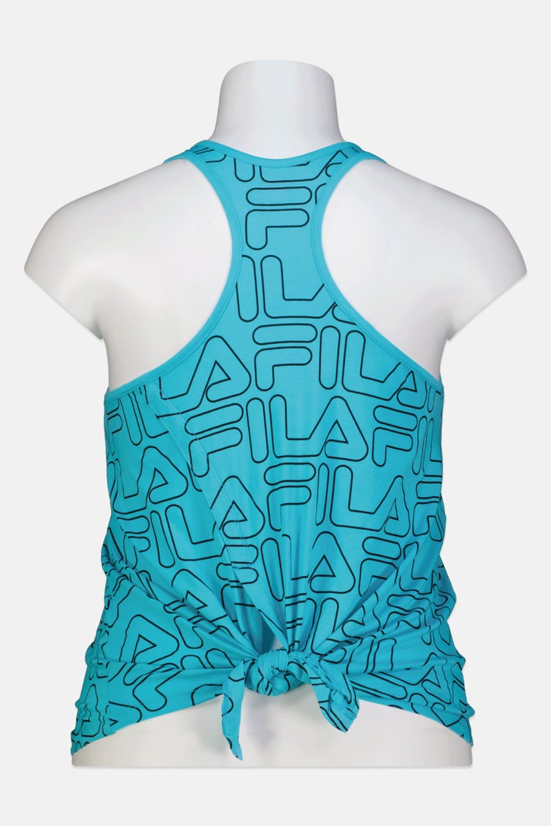 FILA تي شيرت تدريب للنساء بمقاسات كبيرة بتصميم مطبوع كامل، متعدد الألوان - Image 3