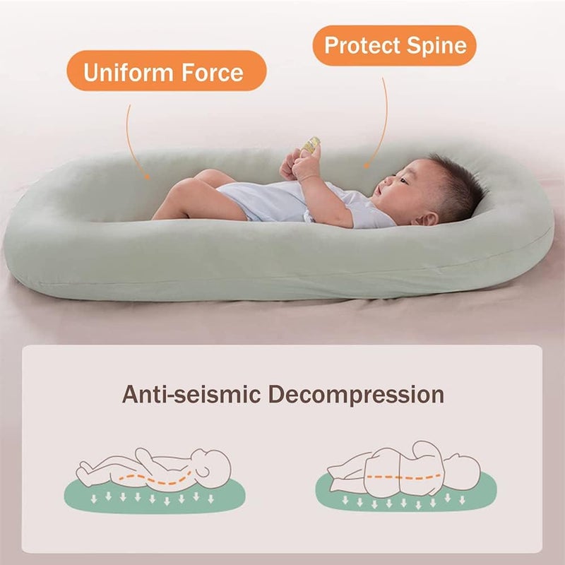 woobles Baby Lounger,Baby Lounger Pillow,Baby Lounger for Newborn,Baby Nest Baby Lounger for 0-12Months (Cherry Blossom Powder) Cherry Blossom Powder - Image 4