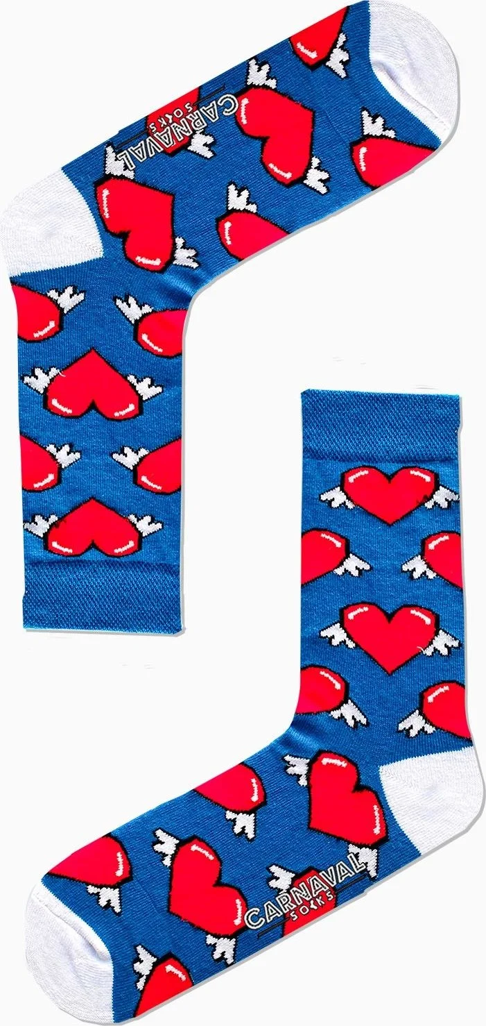 Carnaval Socks Winged Heart Patterned Colorful Socks