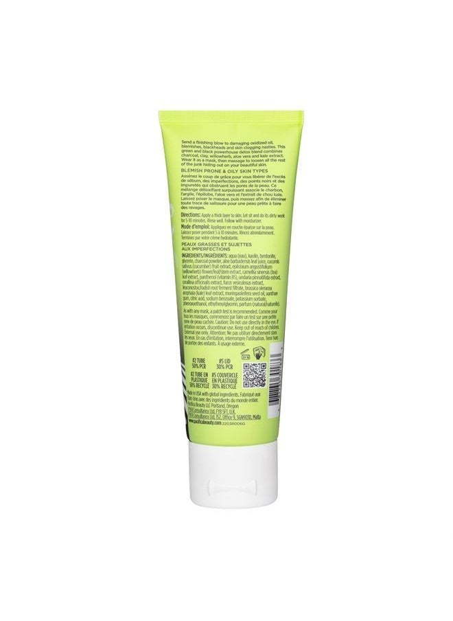 Kale Charcoal Ultimate Detox Face Mask For All Skin Types(Vegan & Cruelty Free), lime, 2.25 Fl.Oz