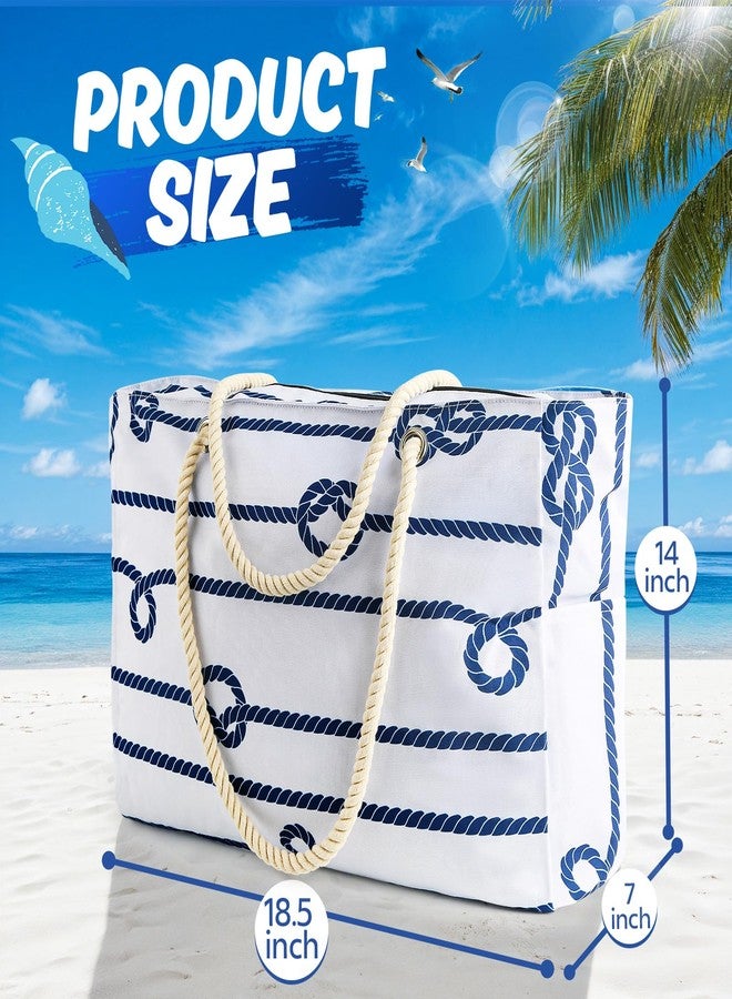 SRISE Extra Large Beach Bag for Women & Men,Beach Bags Waterproof Sandproof with Zipper, Travel Tote Bag with Multi-Pocket Design, Durable Swim Pool Bag for Family Travel Outdoor Vacation Essentials - Image 2