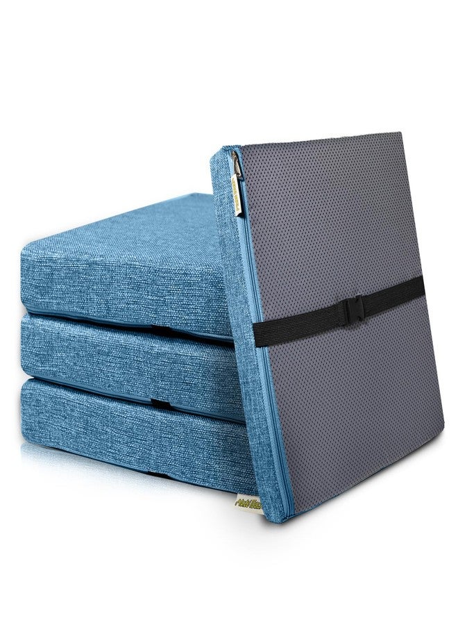 M Mute Touch 4PCS Linen Soft Foam Seat Cushion | 15x14x2 Inches Bar Stool Cushions Square | Thickened Recliner Cushion | Chair Cushion with Removable Cover (Indigo Blue) - Image 1