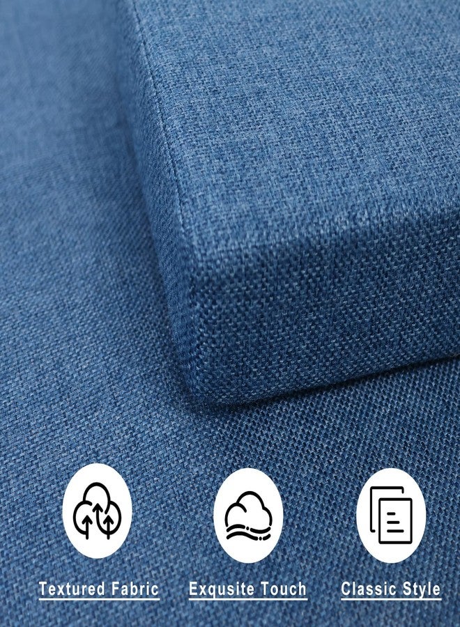 M Mute Touch 4PCS Linen Soft Foam Seat Cushion | 15x14x2 Inches Bar Stool Cushions Square | Thickened Recliner Cushion | Chair Cushion with Removable Cover (Indigo Blue) - Image 3
