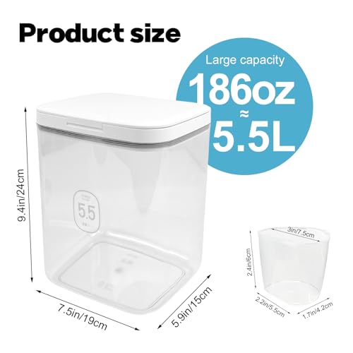 YEXEXINM 5.5L Laundry Detergent Dispenser with One-Press Lid, Laundry Powder Container for Laundry Room Organization and Storage Pod and Airtight Dishwasher Pod Holder for Bead Powder 1pack - Image 2