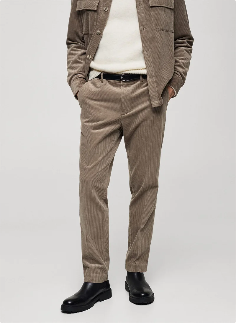 Mango Man Pierre Cropped Tapered Chino Trousers